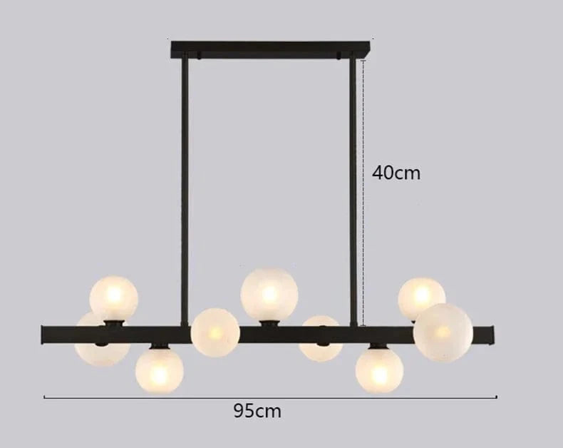 Lustre Salle à manger Moderne avec Éclairage LED Décoratif | Marco Lucetti 9 têtes Noir / Blanc froid