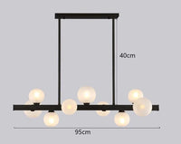 Lustre Salle à manger Moderne avec Éclairage LED Décoratif | Marco Lucetti 9 têtes Noir / Blanc froid