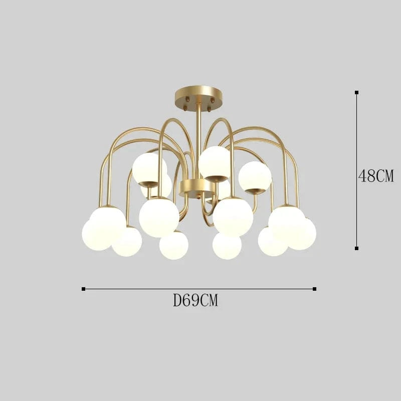 Lustre Salon Décoration Intérieure LED - Salon Chambre Salle à Manger | Marco Lucetti 15 têtes / Gradation à distance RC