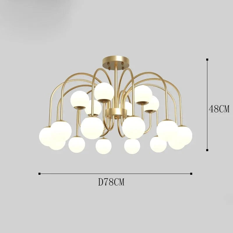 Lustre Salon Décoration Intérieure LED - Salon Chambre Salle à Manger | Marco Lucetti 18 têtes / Gradation à distance RC