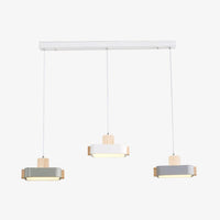 Lustre scandinave Ainhara LED & bois | Marco Lucetti Base rectangulaire / Chaude