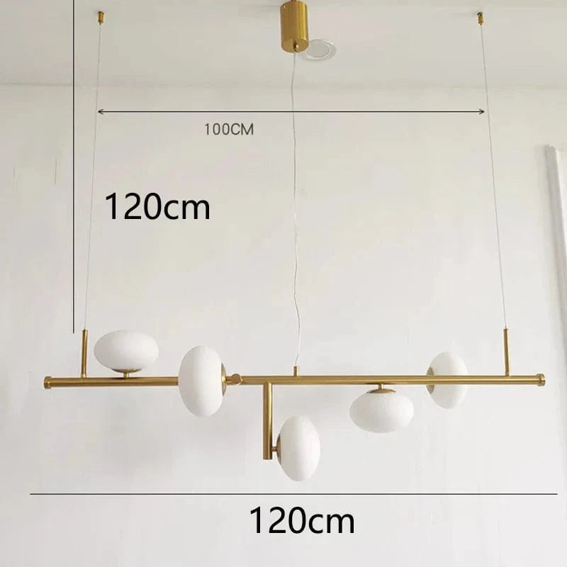 Lustre Scandinave Design | Marco Lucetti 5 têtes d&#39;or / Blanc chaud