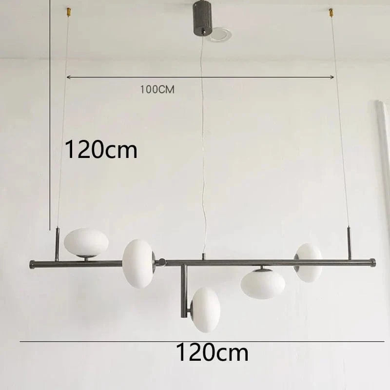 Lustre Scandinave Design | Marco Lucetti 5 têtes noires / Blanc chaud