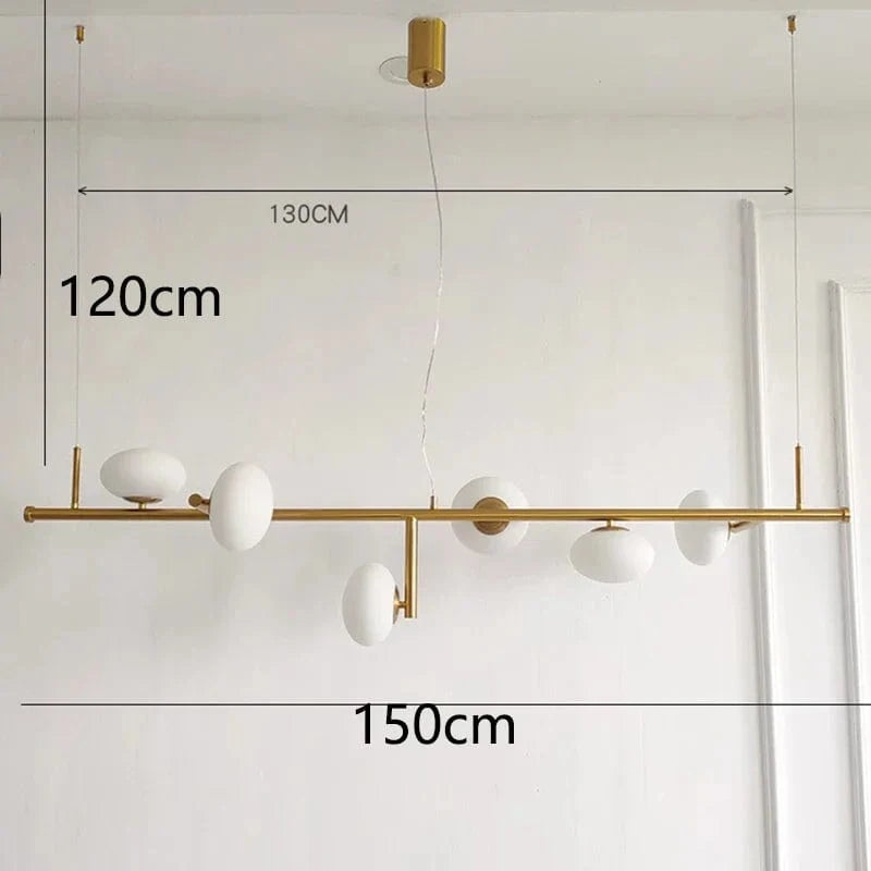 Lustre Scandinave Design | Marco Lucetti 6 têtes d&#39;or / Blanc chaud