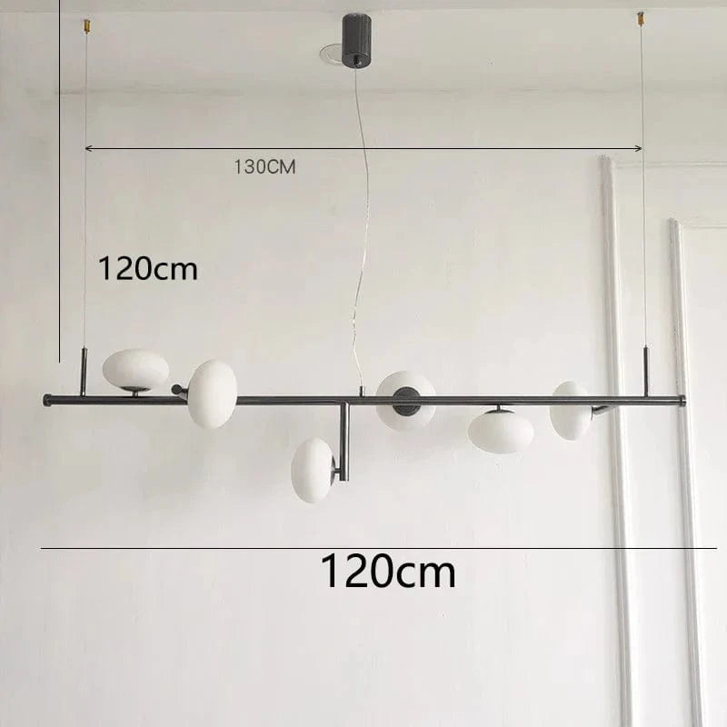 Lustre Scandinave Design | Marco Lucetti 6 têtes noires / Blanc chaud