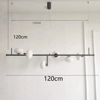 Lustre Scandinave Design | Marco Lucetti 6 têtes noires / Blanc chaud