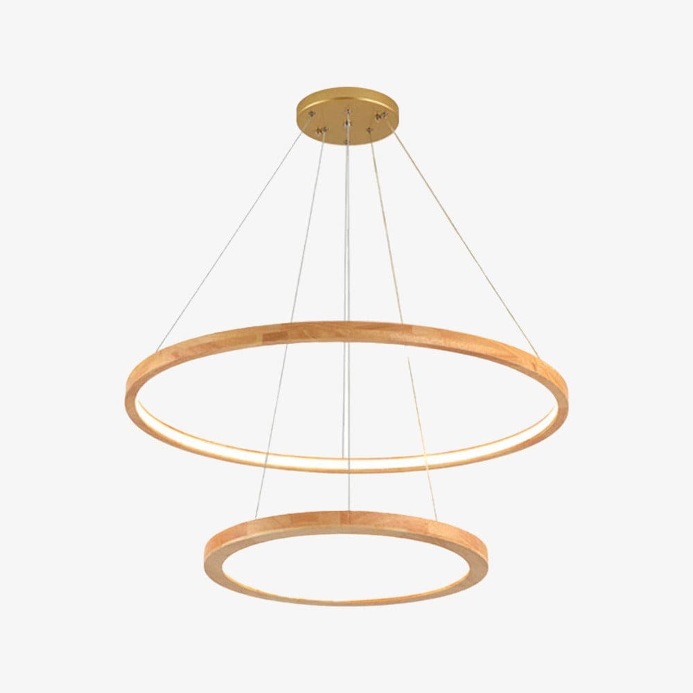 Lustre Scandinave en Bois avec Anneaux Lumineux Arya | Marco Lucetti A - D40 + D60 - 60W / Chaude