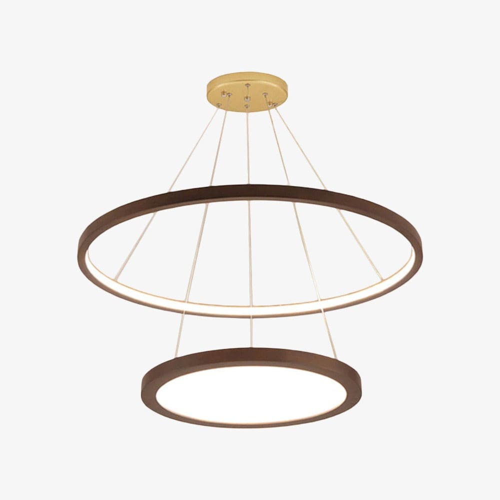 Lustre Scandinave en Bois avec Anneaux Lumineux Arya | Marco Lucetti B - D40 + D60 - 60W / Chaude