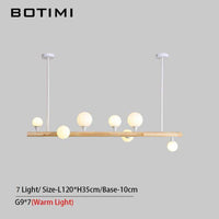 Lustre scandinave LED "Nordique Lumière" en bois et verre | Marco Lucetti 7 lampes