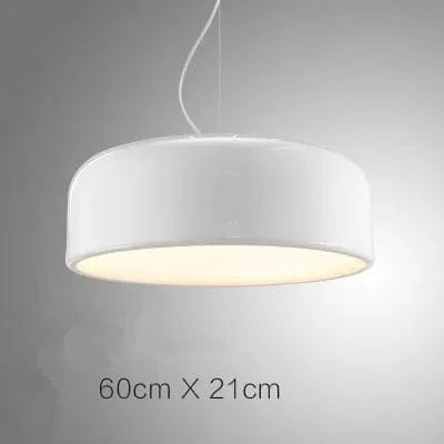 Lustre Scandinave Moderne Double Usage, Origine Danemark | Marco Lucetti Blanc 60cm / Avec ampoule LED blanche