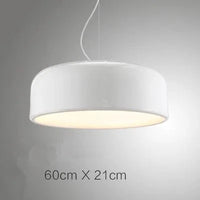 Lustre Scandinave Moderne Double Usage, Origine Danemark | Marco Lucetti Blanc 60cm / Avec ampoule LED blanche