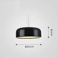 Lustre Scandinave Moderne Double Usage, Origine Danemark | Marco Lucetti Noir 35cm / Avec ampoule LED blanche