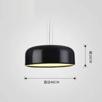 Lustre Scandinave Moderne Double Usage, Origine Danemark | Marco Lucetti Noir 48cm / Sans ampoule