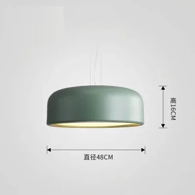 Lustre Scandinave Moderne Double Usage, Origine Danemark | Marco Lucetti Vert 48cm / Avec ampoule LED blanche