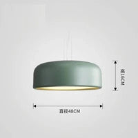 Lustre Scandinave Moderne Double Usage, Origine Danemark | Marco Lucetti Vert 48cm / Avec ampoule LED blanche