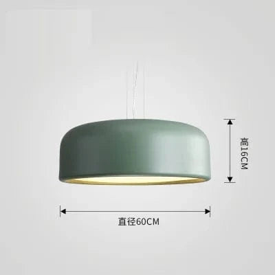Lustre Scandinave Moderne Double Usage, Origine Danemark | Marco Lucetti Vert 60cm / Avec ampoule LED blanche