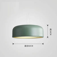 Lustre Scandinave Moderne Double Usage, Origine Danemark | Marco Lucetti Vert 60cm / Avec ampoule LED blanche