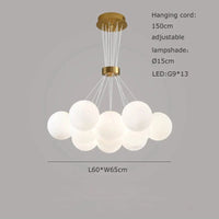 Lustre Sphérique Planète LED Moderne Réglable en Hauteur - Idéal pour la Décoration | Marco Lucetti A 13 lumières blanc / Lumière naturelle