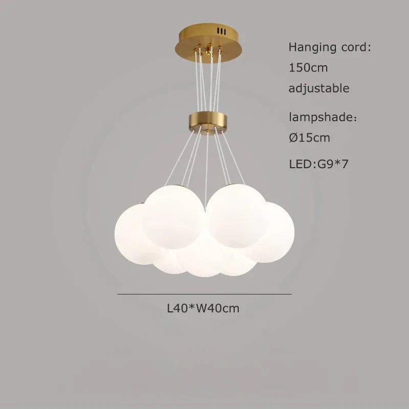 Lustre Sphérique Planète LED Moderne Réglable en Hauteur - Idéal pour la Décoration | Marco Lucetti A 7 lumières blanc / Lumière blanche