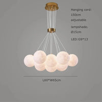 Lustre Sphérique Planète LED Moderne Réglable en Hauteur - Idéal pour la Décoration | Marco Lucetti B lune 13 lumières / Lumière blanche