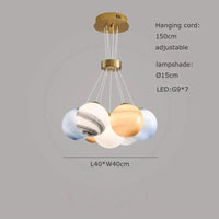Lustre Sphérique Planète LED Moderne Réglable en Hauteur - Idéal pour la Décoration | Marco Lucetti D 7 lumières / Lumière naturelle