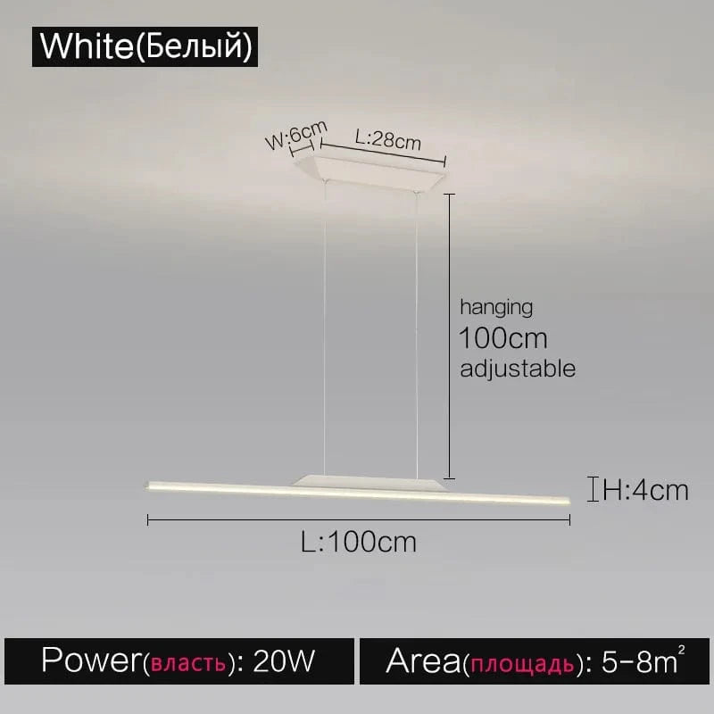 Lustre Studio : Style Italien Moderne Minimal | Marco Lucetti Blanc A 100cm / Blanc chaud (3000k)