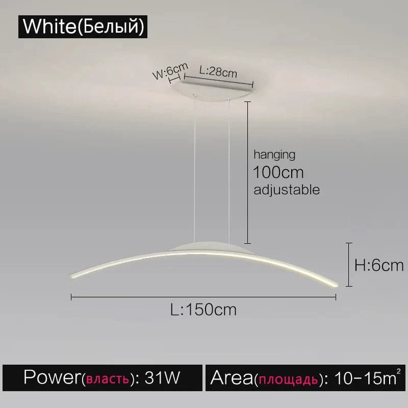 Lustre Studio : Style Italien Moderne Minimal | Marco Lucetti Blanc B 150cm / Blanc chaud (3000k)