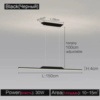 Lustre Studio : Style Italien Moderne Minimal | Marco Lucetti Noir A 150cm / Blanc chaud (3000k)