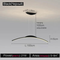 Lustre Studio : Style Italien Moderne Minimal | Marco Lucetti Noir B 100cm / Blanc chaud (3000k)