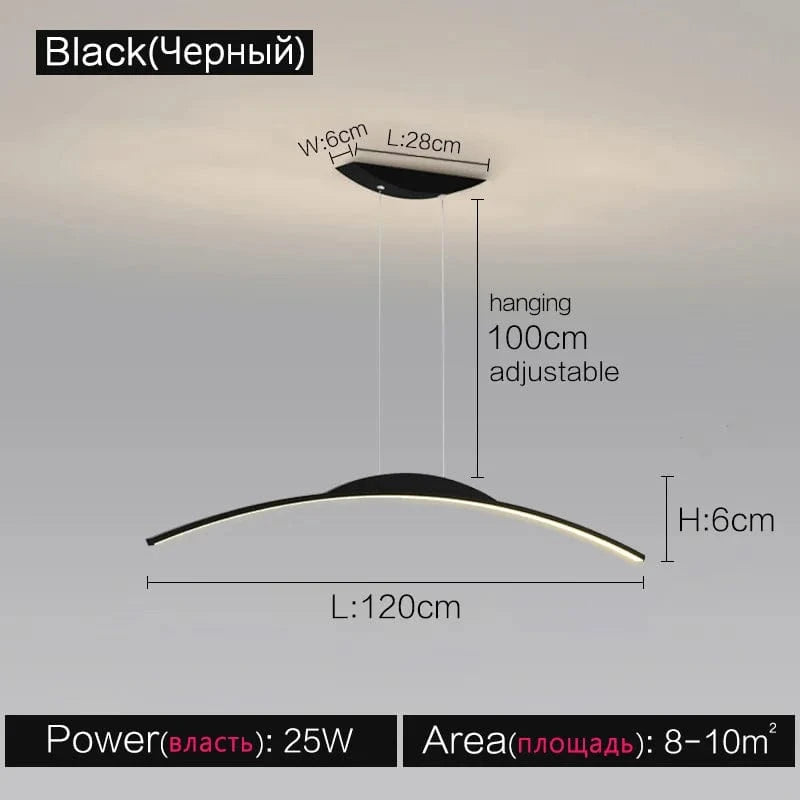 Lustre Studio : Style Italien Moderne Minimal | Marco Lucetti Noir B 120cm / Blanc chaud (3000k)