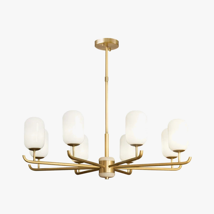 Lustre Chinois de Luxe en Cuivre et Jade