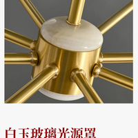 Lustre Chinois de Luxe en Cuivre et Jade