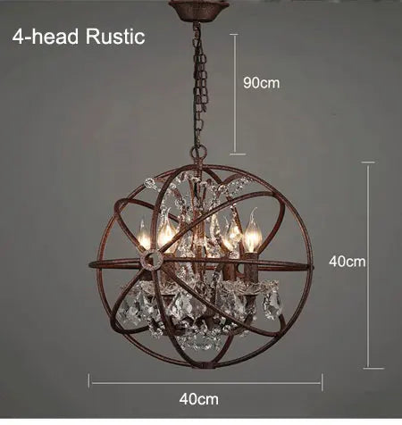 Lustre style loft américain rétro en cristal pour bar & restaurant
