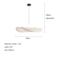 Lustre Style Soie LED pour Salon Salle à Manger Décoration Maison Loft | Marco Lucetti D90cm / Lumière chaude 3000K