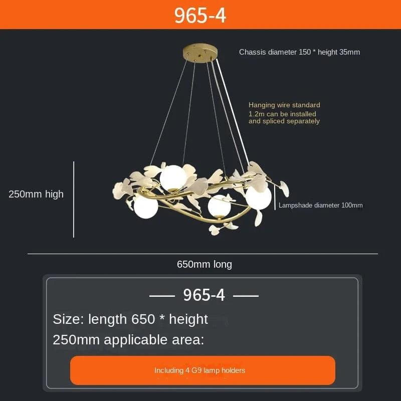 Lustre Surround Boule De Verre  Suspension Lumière Led | Marco Lucetti 4 têtes / Lumière froide