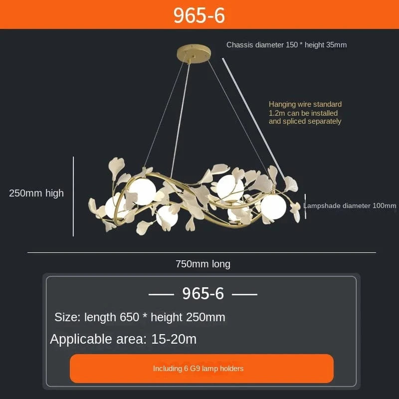 Lustre Surround Boule De Verre  Suspension Lumière Led | Marco Lucetti 6 têtes / Lumière froide