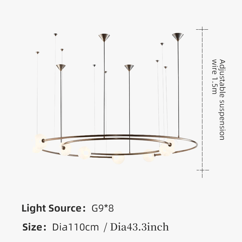 Lustre suspendu en anneau créatif au design nordique contemporain | Marco Lucetti