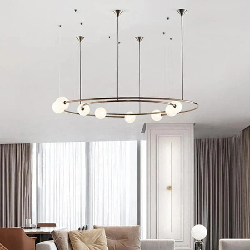 Lustre suspendu en anneau créatif au design nordique contemporain | Marco Lucetti