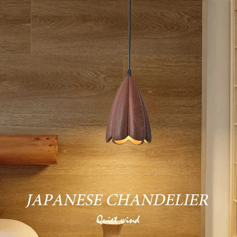 Lustre suspendu en bois de noyer fait main - Design moderne pour votre intérieur | Marco Lucetti