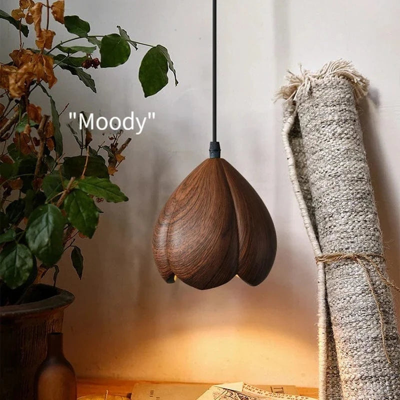 Lustre suspendu en bois de noyer fait main - Design moderne pour votre intérieur | Marco Lucetti