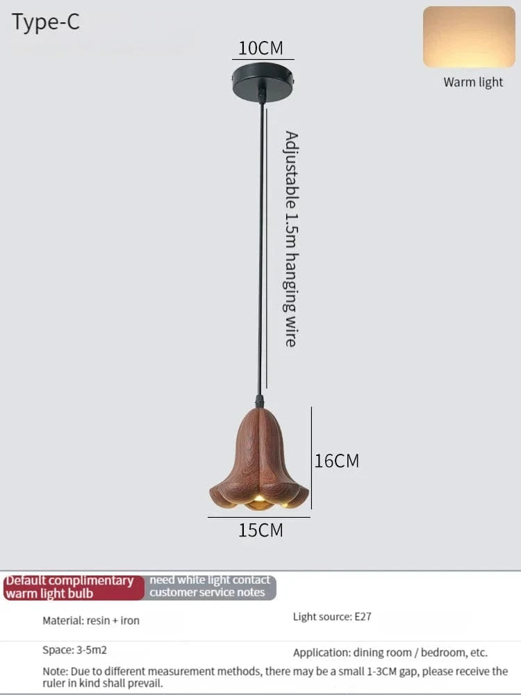 Lustre suspendu en bois de noyer fait main - Design moderne pour votre intérieur | Marco Lucetti C / 7W (Max100W) / Blanc froid | CHINE