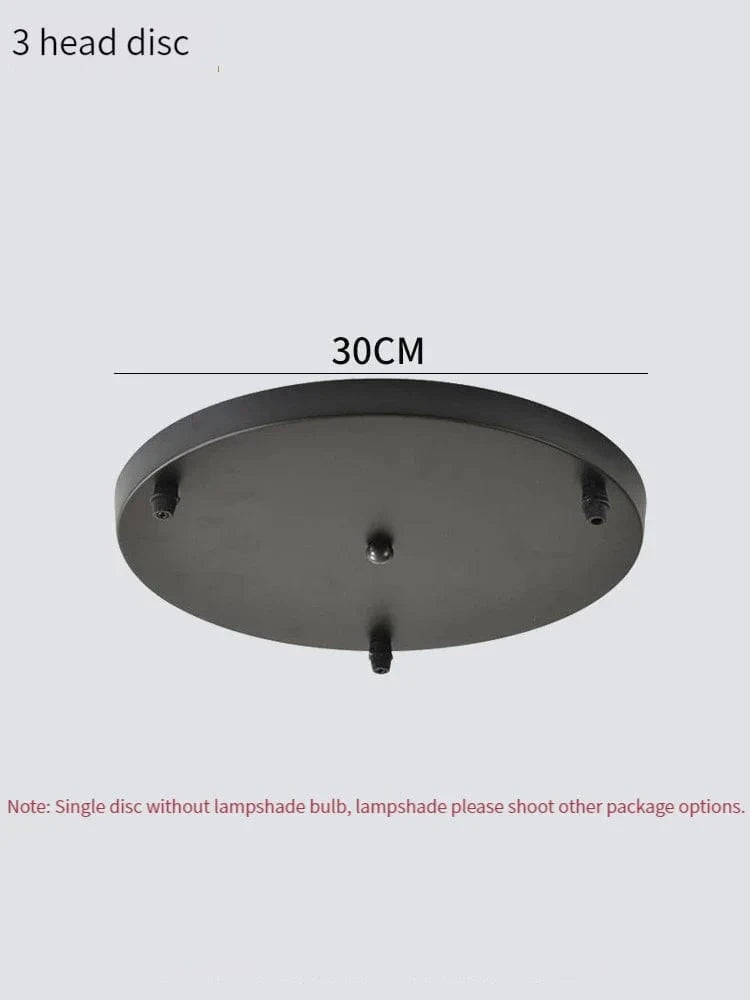 Lustre suspendu en bois de noyer fait main - Design moderne pour votre intérieur | Marco Lucetti Disque à 3 têtes / 7W (Max100W) / Blanc chaud | CHINE