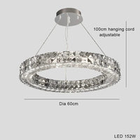 Lustre suspendu en cristal de luxe - Nouvelle collection design prestige | Marco Lucetti Diamètre60cm / Cadre doré / Tricolore