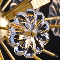 Lustre Suspendu en Cuivre avec Cristaux de Pissenlit Rond - Collection Éclatante | Marco Lucetti