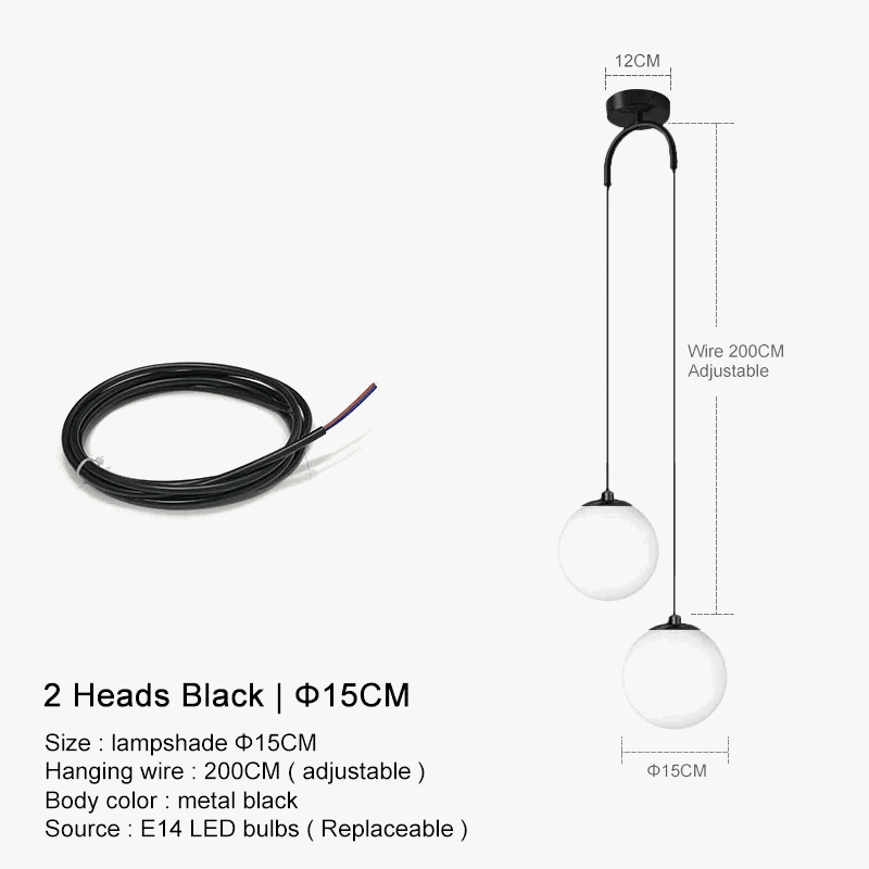 Lustre suspendu en verre LED nordique moderne pour salle à manger et chambre - Or | Marco Lucetti