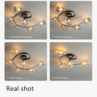 Lustre suspendu en verre moléculaire pour un éclairage LED nordique dans la maison | Marco Lucetti