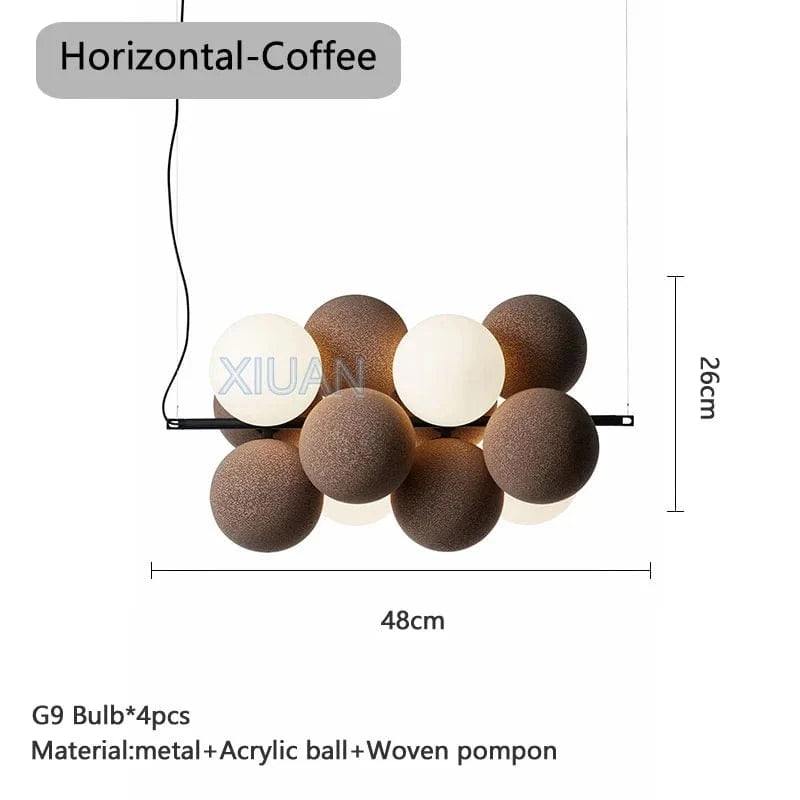 Lustre Suspendu Haut de Gamme pour Hôtels et Restaurants | Marco Lucetti Café horizontal / Lumière blanche