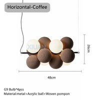 Lustre Suspendu Haut de Gamme pour Hôtels et Restaurants | Marco Lucetti Café horizontal / Lumière blanche