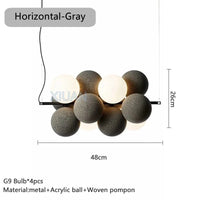 Lustre Suspendu Haut de Gamme pour Hôtels et Restaurants | Marco Lucetti Gris horizontal / Lumière blanche