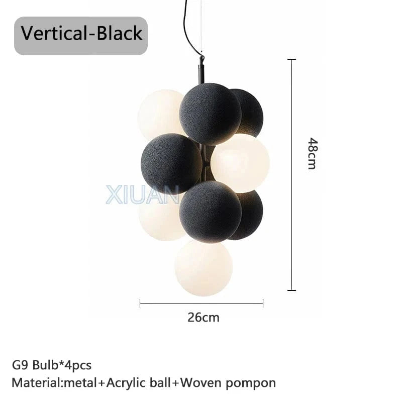 Lustre Suspendu Haut de Gamme pour Hôtels et Restaurants | Marco Lucetti Noir vertical / Lumière blanche